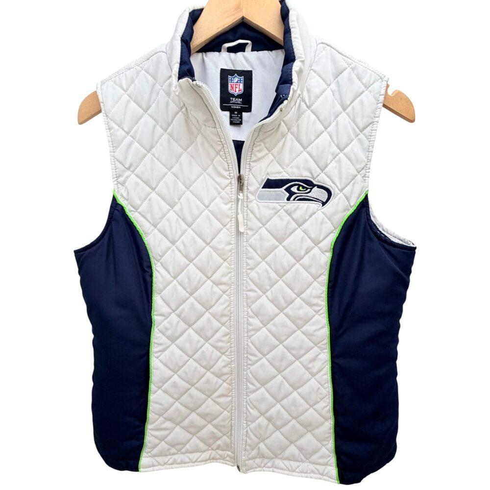 NFL Team Apparel White Seattle Seahawks Vest Polyester Women's Medium